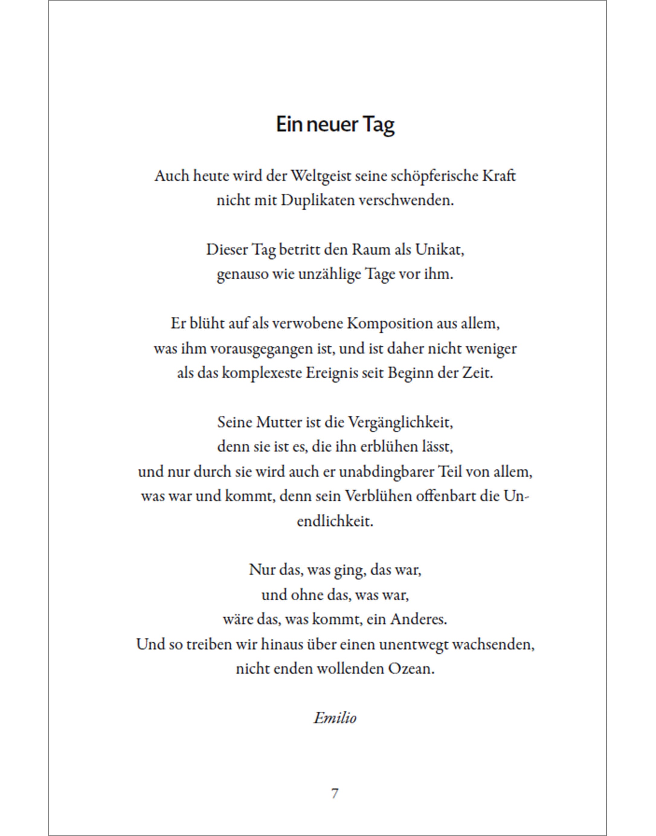 Gedicht von Emilio Deia aus dem Buch "Im Spiegel unseres wahren Selbst"